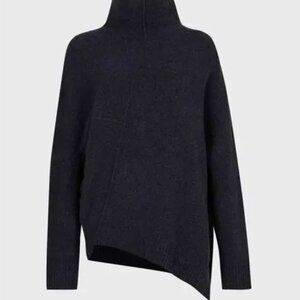 Allsaints Lock Roll Neck Sweater, M, Dark Blue